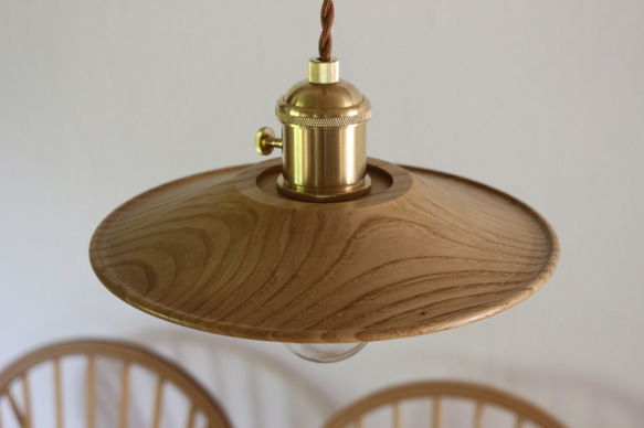 木製ランプシェード：栗の木：サイズφ２４０ 2枚目の画像
