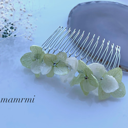 紫陽花ヘアコーム/グリーン 1枚目の画像