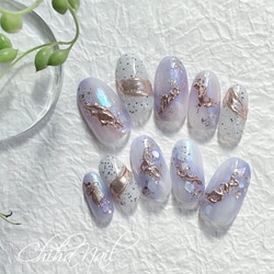 パールネイル ニュアンスネイル 夏ネイル 涼しげ 大人ネイル ネイル