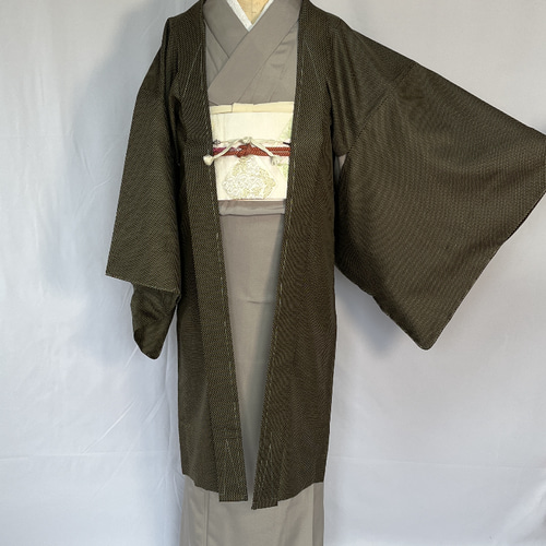 新品 正絹 単衣 女物 長羽織 こげ茶 着物 haori しば田（お休み） 通販