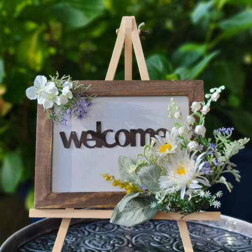 マーガレット と スズラン の ウェルカムボード B ( 写真立て ・ 表札