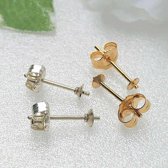 【日本限定モデル】 silver925 突刺しピアス ゴールドカラー ピアス金具 1組 ペア 社交ダンス