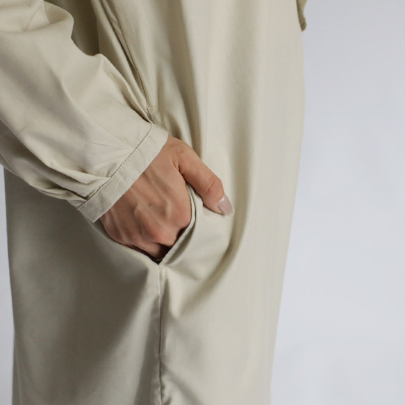 ラスト１　最終ＳＡＬＥ　１０９ｃｍ　花びらフリル ロング シャツ ワンピース　羽織り　ナチュラル　春コート　H60 12枚目の画像