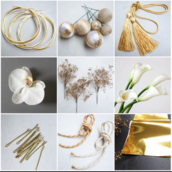 【即日発送】選べる♡ゴールド＆ホワイト系髪飾りセット♡ウェディング 髪飾り 結婚式 成人式 金箔 卒業式 成人式 5枚目の画像