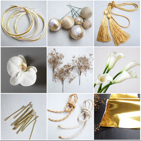 【即日発送】選べる♡ゴールド＆ホワイト系髪飾りセット♡ウェディング 髪飾り 結婚式 成人式 金箔 卒業式 成人式 5枚目の画像