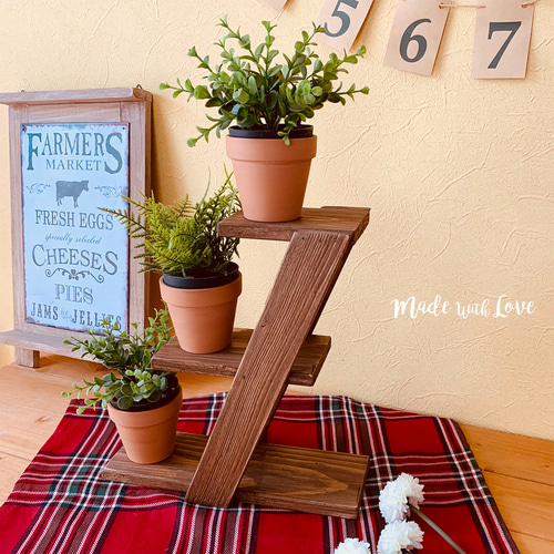 プランター3点セット 鉢台 花台 観葉植物 多肉植物 木製プランター