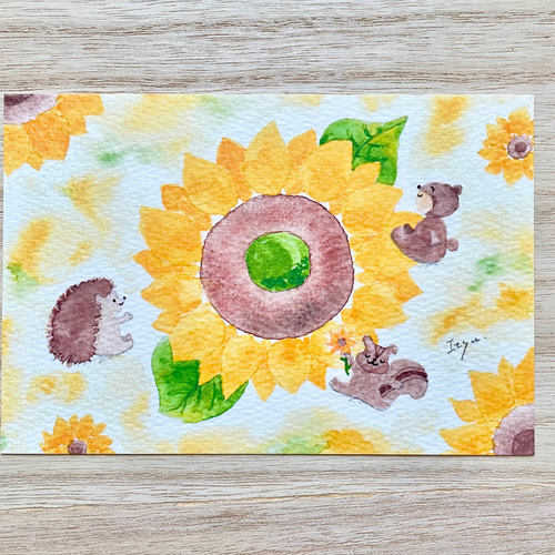 3枚セット「幸せの四つ葉のクローバー」水彩画イラストポスト