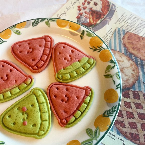 スイカ型クッキー型・クッキーカッターセット/果物キャラクタークッキー型/きれいなホームベーキングツール 7枚目の画像