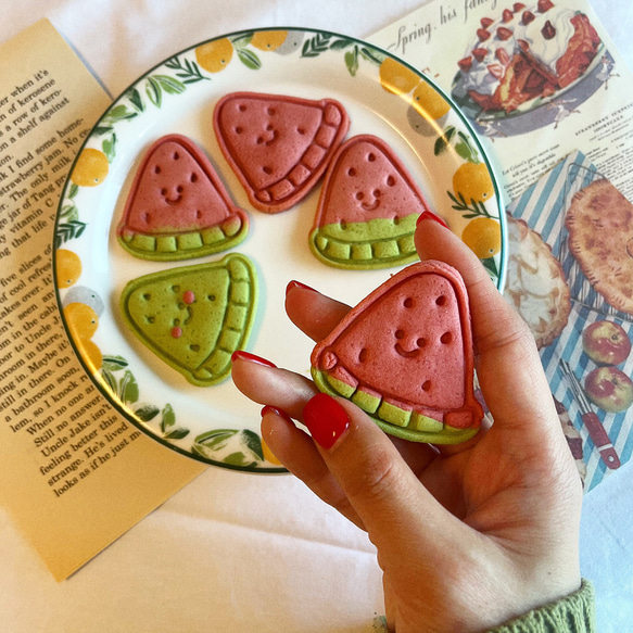 スイカ型クッキー型・クッキーカッターセット/果物キャラクタークッキー型/きれいなホームベーキングツール 6枚目の画像