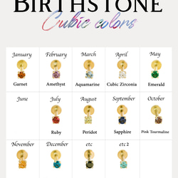 14K金 ゴールド 誕生石 Cz ヘリックス 軟骨 アンチトラガス インナーコンク イヤリング ピアス ラブレット 14枚目の画像