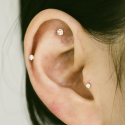 14K金 ゴールド 誕生石 Cz ヘリックス 軟骨 アンチトラガス インナーコンク イヤリング ピアス ラブレット 17枚目の画像