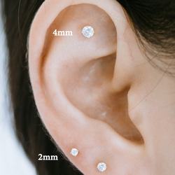 14K金 ゴールド 誕生石 Cz ヘリックス 軟骨 アンチトラガス インナーコンク イヤリング ピアス ラブレット 3枚目の画像