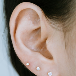 14K金 ゴールド 誕生石 Cz ヘリックス 軟骨 アンチトラガス インナーコンク イヤリング ピアス ラブレット 8枚目の画像