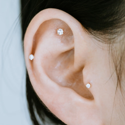 14K金 ゴールド 誕生石 Cz ヘリックス 軟骨 アンチトラガス インナーコンク イヤリング ピアス ラブレット 12枚目の画像