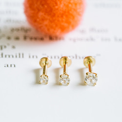 14K金 ゴールド 誕生石 Cz ヘリックス 軟骨 アンチトラガス インナーコンク イヤリング ピアス ラブレット 6枚目の画像