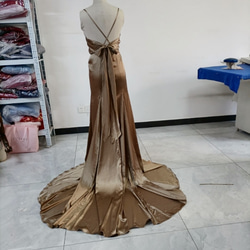 預拍禮服 棕色禮服 人魚婚禮緞帶 緞帶新娘 第6張的照片