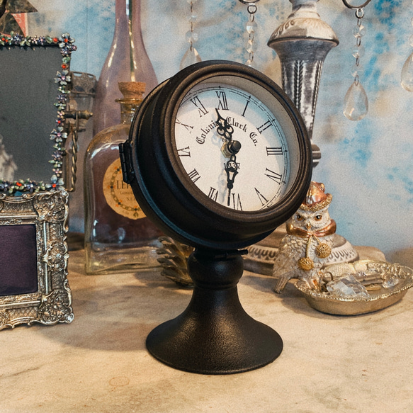 アンティークな部屋/ インテリア装飾 置き時計（シャビーブラウン） 9枚目の画像