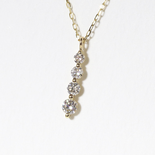k18 0.16ct 4石 天然ダイヤモンド ネックレス ペンダント バー k18 0.16ct 4石 天然ダイヤモンド ネックレス ペンダント バー
