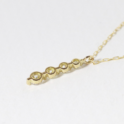 k18 0.16ct 4石 天然ダイヤモンド ネックレス ペンダント バー k18 0.16ct 4石 天然ダイヤモンド ネックレス ペンダント バー