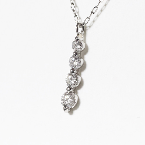 k18 0.16ct 4石 天然ダイヤモンド ネックレス ペンダント バー k18 0.16ct 4石 天然ダイヤモンド ネックレス ペンダント バー