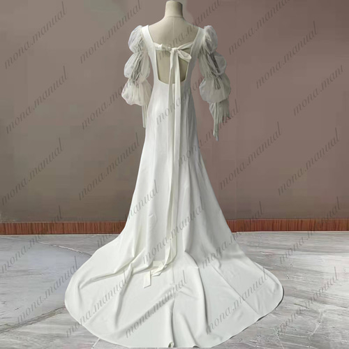 シンプル クラシカル Aラインドレス 上品 ウェディングドレス 163F シンプル クラシカル Aラインドレス 上品 ウェディングドレス 163F