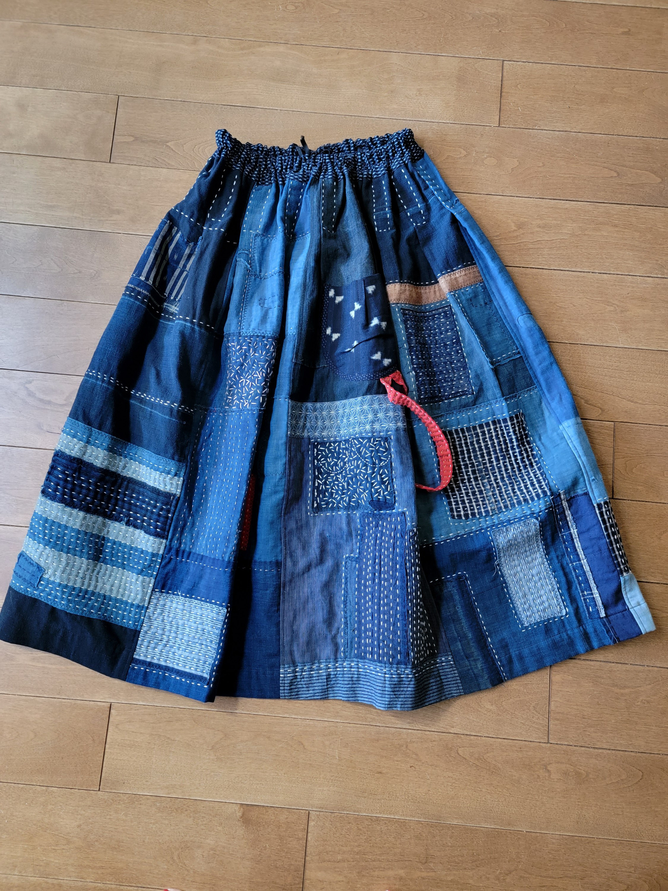 着物リメイク 古布 手作り BORO 型染め かすり 藍無地 パッチ