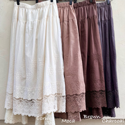 ズボスカパン(透かしレースver.)ペチコート付きスカート（22s-033）生成り 11枚目の画像