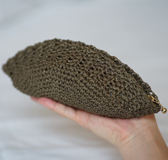 sasawashi ポーチ　Mサイズ　カーキ色　送料無料！特別企画2208　creema限定2208 5枚目の画像