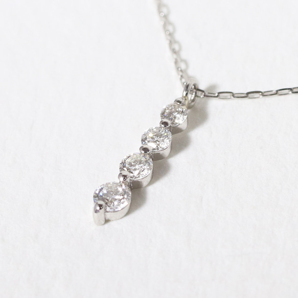 プラチナ 0.16ct 4石 天然ダイヤモンド ネックレス ペンダント プラチナ 0.16ct 4石 天然ダイヤモンド ネックレス ペンダント