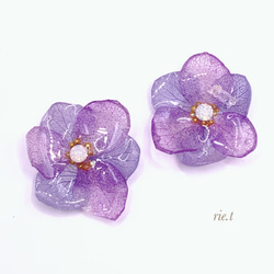 再販2【rie.t】本物の紫陽花 ピアス／イヤリング 3枚目の画像