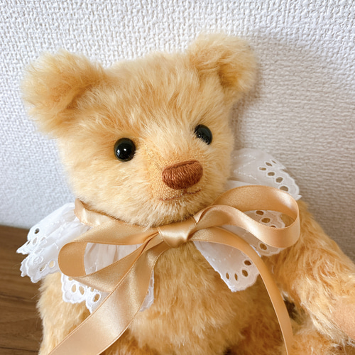 Nana Bee.♡テディベア 31㎝ ゴールデンブラウン♡リボンえり付き