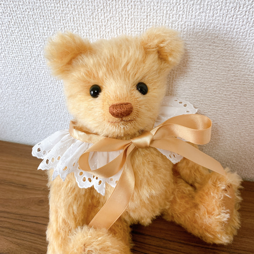 Nana Bee.♡テディベア 31㎝ ゴールデンブラウン♡リボンえり付き