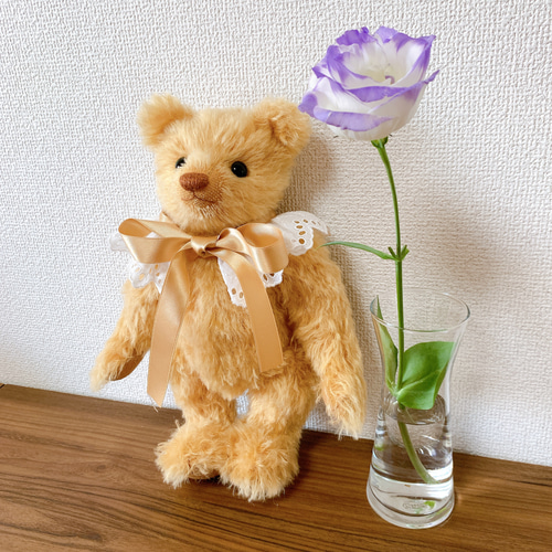 Nana Bee.♡テディベア 31㎝ ゴールデンブラウン♡リボンえり付き