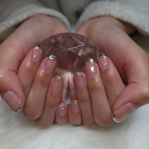 オーダー ガラスネイル×クリア ネイルチップ（つけ爪