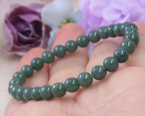 ◇翡翠◇濃厚系 奇跡の石 6mm モスグリーン 緑魔法 お守り お洒落