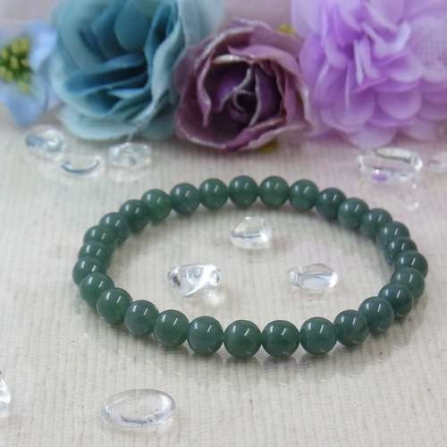 ◇翡翠◇濃厚系 奇跡の石 6mm モスグリーン 緑魔法 お守り お洒落