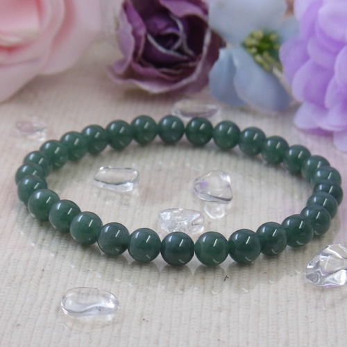 ◇翡翠◇濃厚系 奇跡の石 6mm モスグリーン 緑魔法 お守り お洒落