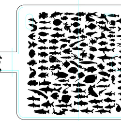 新品送料無料 iPhoneケース 手帳型 海洋生物シルエット1 1枚目の画像
