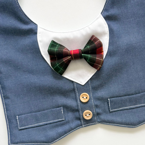 【送料無料】タキシード風スタイ おめかしスタイ タキシード風スタイ 男の子スタイ お呼ばれスタイ