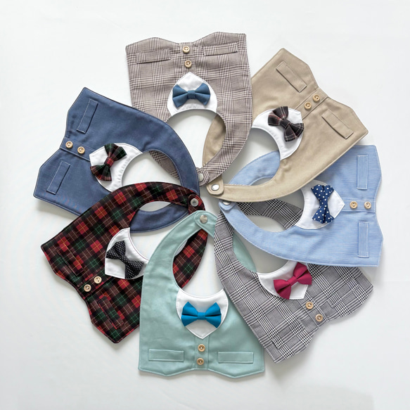 【送料無料】タキシード風スタイ おめかしスタイ タキシード風スタイ 男の子スタイ お呼ばれスタイ