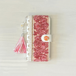 ［受注製作］pink Flower×White iPhoneケース/スマホケース❁♡ほぼ 全機種対応 6枚目の画像