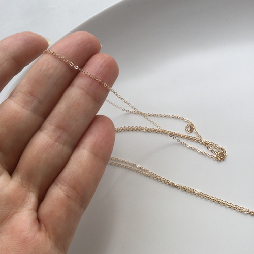 14kgf 平あずきチェーン ネックレス 1.3㎜幅 40~60cm〜延長可能