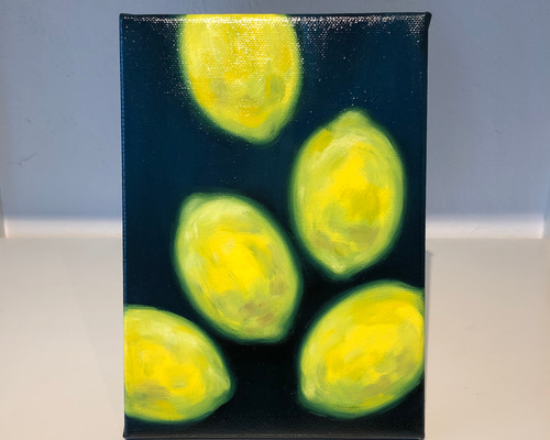 油彩画 果物 2つの果実 絵画