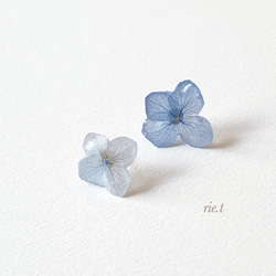 再販62【rie.t】本物の紫陽花(片耳)ピアス/イヤリング 4枚目の画像
