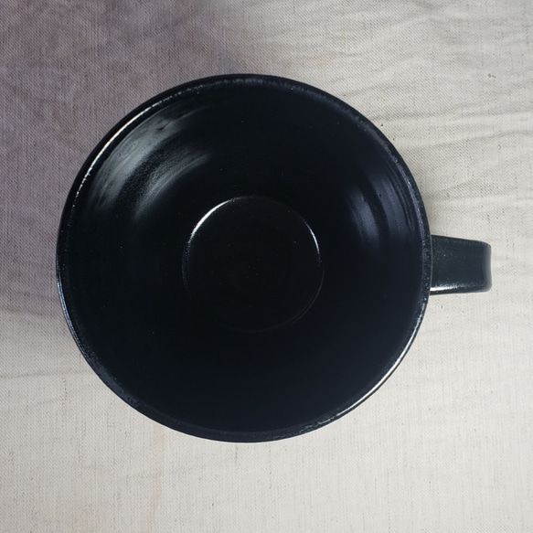 36/100　黒艶・灰釉マグカップ(黒土) 3枚目の画像
