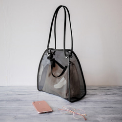 今季大注目　2way ドット クリア ショルダー ハンドバック　透明　黒 ミニ】クリア 2way ショルダーバッグ ポーチ付き 透明 スケルトン