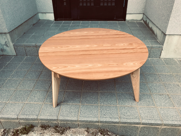 こたつサクラ折りたたみ脚90丸日本製・ヒーター別売り