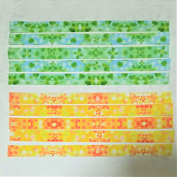 花とクローバーのマスキングテープ　パステルアートによるイラスト　剥離タイプ 2枚目の画像