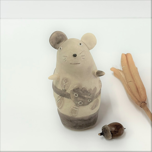 Chusuke (灰色米色) 陶瓷/鼠標/鼠標 第6張的照片