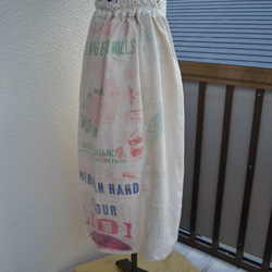 粉袋からギャザースカート　Ｊ-65 4枚目の画像